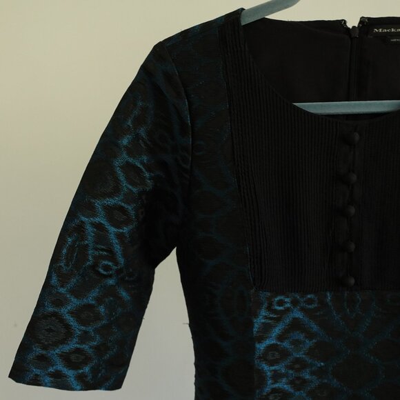 Mackage Collection Teal and Black Jacquard Dress - Size S - Picture 5 of 8